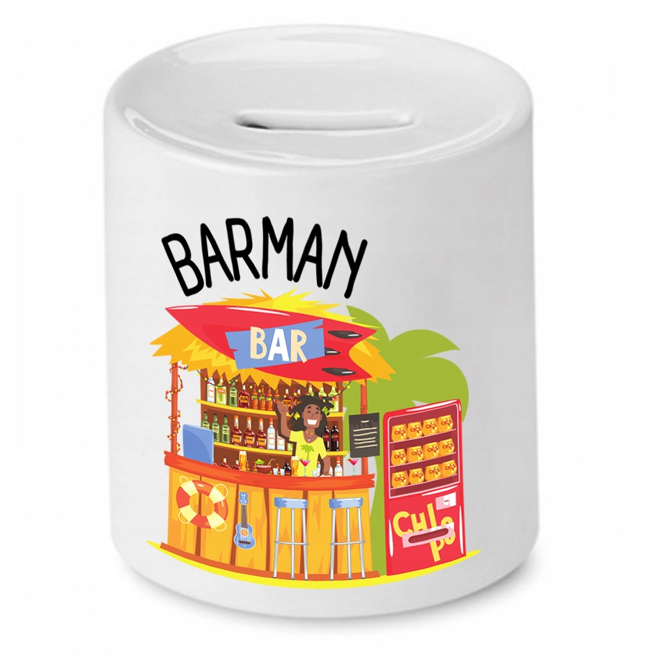 Skarbonka Dla Barmana Barman Bar Prezent Z Nadrukiem Ze Zdjęciem