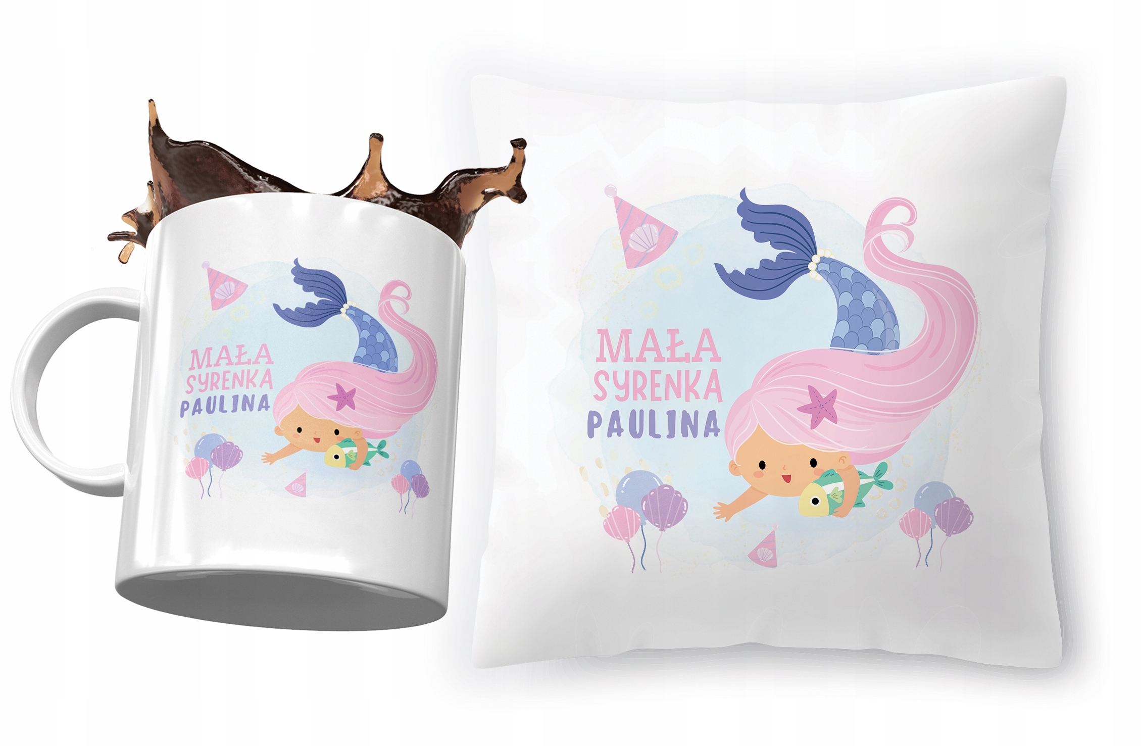 Zestaw Dla Pauliny Poduszka + Kubek Dla Dziecka Z Nadrukiem Ze Zdjęciem