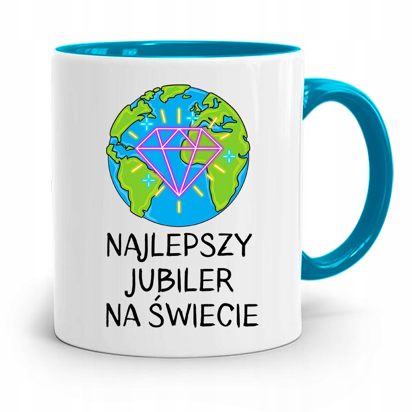 Dla Jubilera Kubek Błękitny Najlepszy Jubiler Z Nadrukiem Ze Zdjęciem