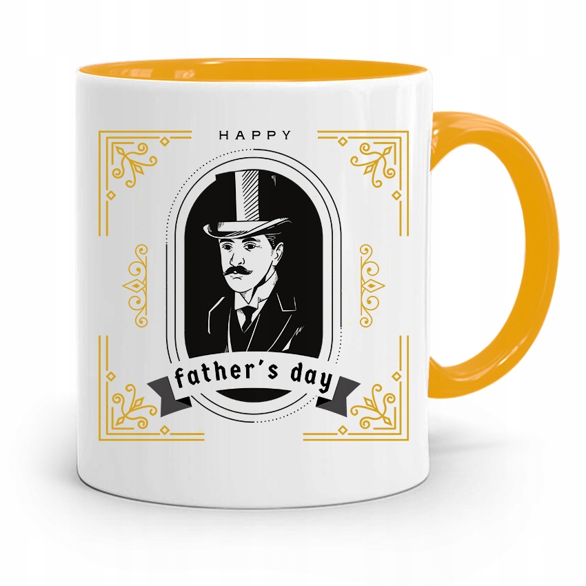 Kubek Żółty Dzień Ojca Dla Taty Happy Father Day Z Nadrukiem Ze Zdjęciem