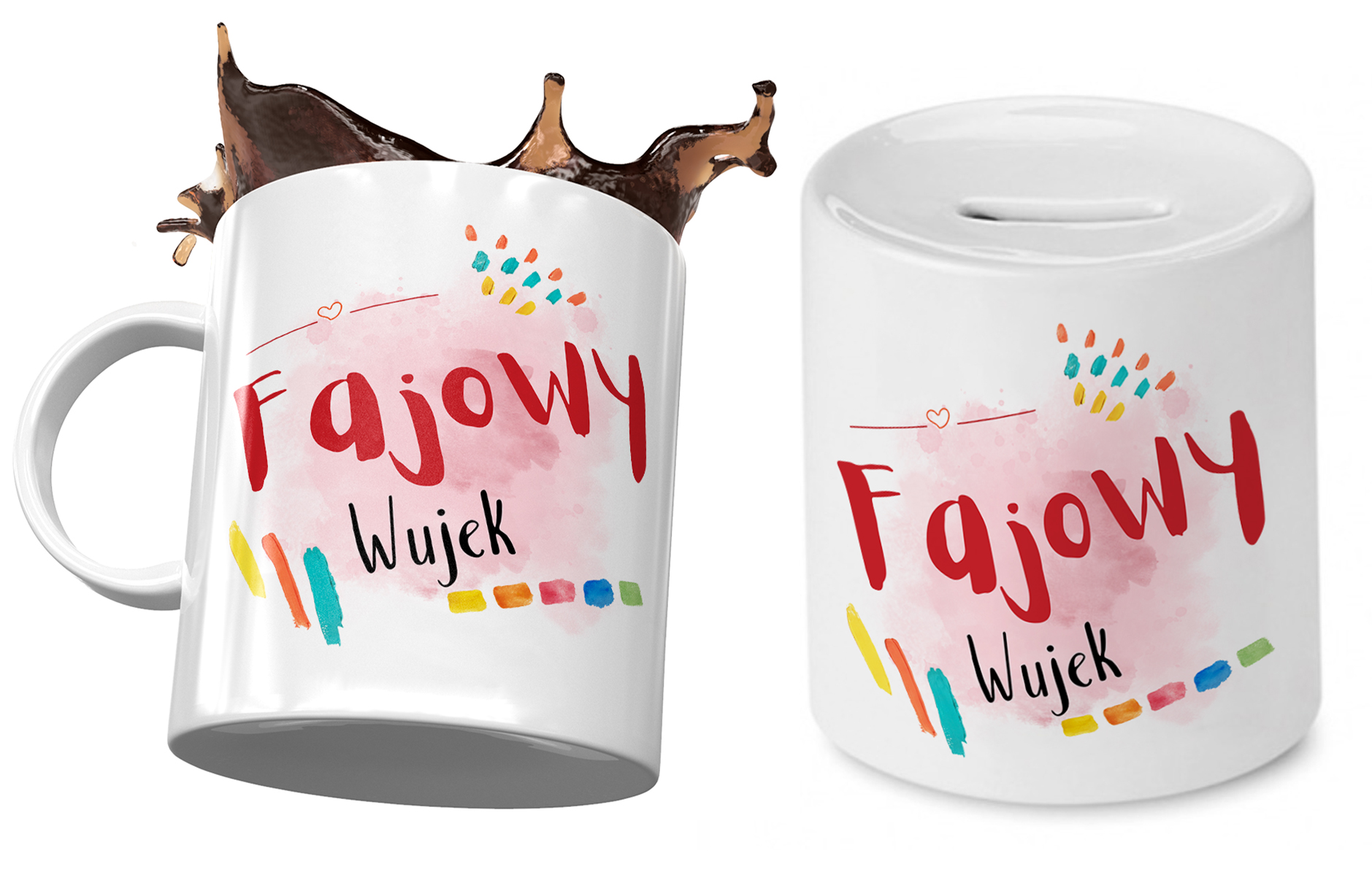 Dla Wujka Zestaw Kubek + Skarbonka Na Prezent Z Nadrukiem Ze Zdjęciem