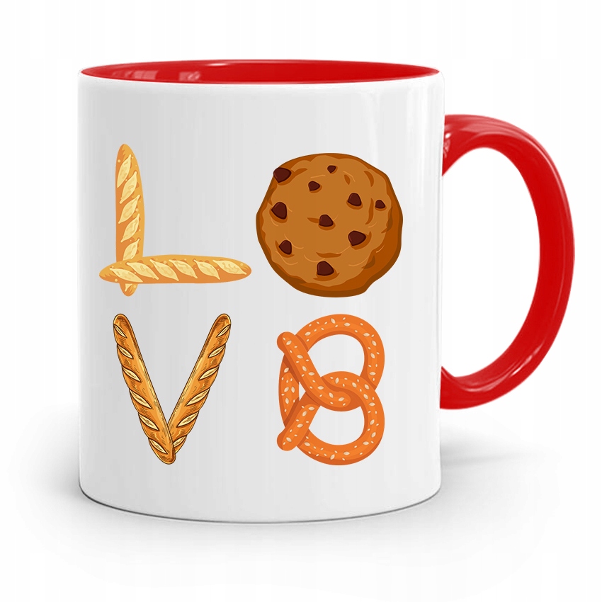 Kubek Czerwony Dla Piekarza Love Piekarz Prezent Z Nadrukiem Ze Zdjęciem