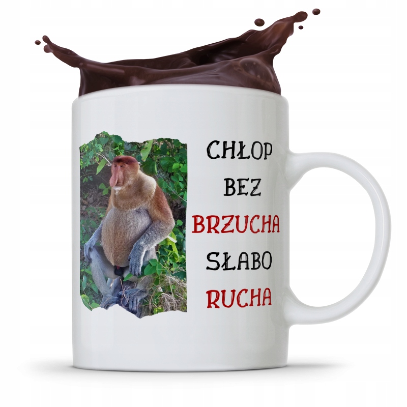 Kubek Śmieszny Janusz Nosacz Chłop Bez Brzucha Z Nadrukiem Ze Zdjęciem