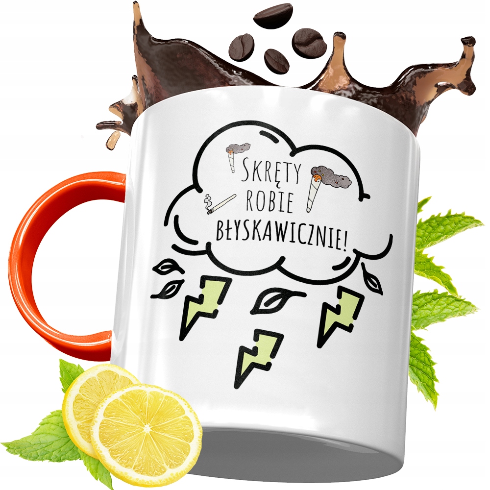 Kubek Pomarańczowy Dla Palacza Prezent Z Nadrukiem Ze Zdjęciem