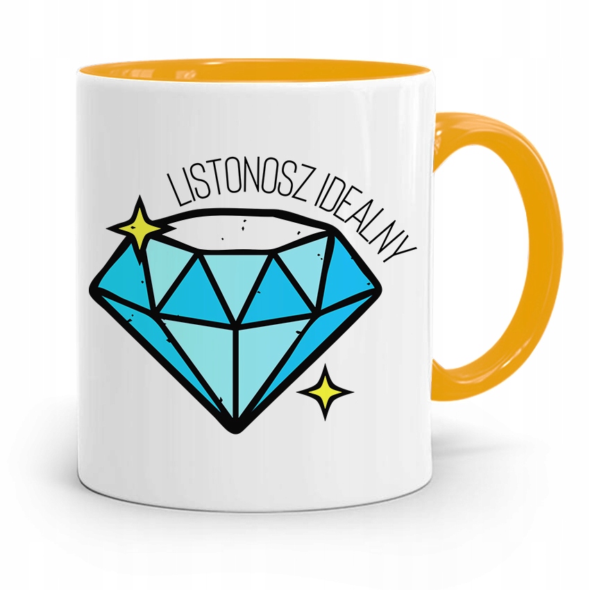 Kubek Żółty Dla Listonosza Listonosz Idealny Z Nadrukiem Ze Zdjęciem