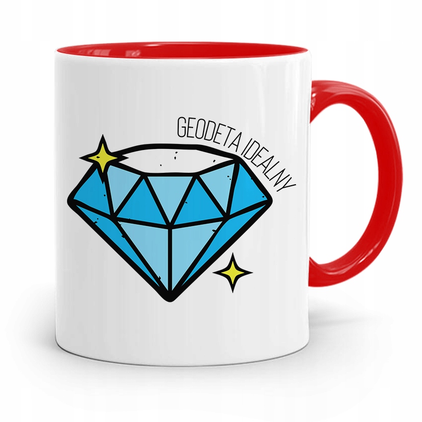 Kubek Czerwony Dla Geodety Gepdeta Idealny Z Nadrukiem Ze Zdjęciem