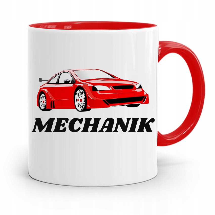 Kubek Czerwony Prezent Dla Mechanika Mechanik Z Nadrukiem Ze Zdjęciem