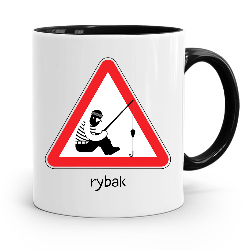 Kubek Czarny Dla Wędkarza Rybaka Rybak Prezent Z Nadrukiem Ze Zdjęciem