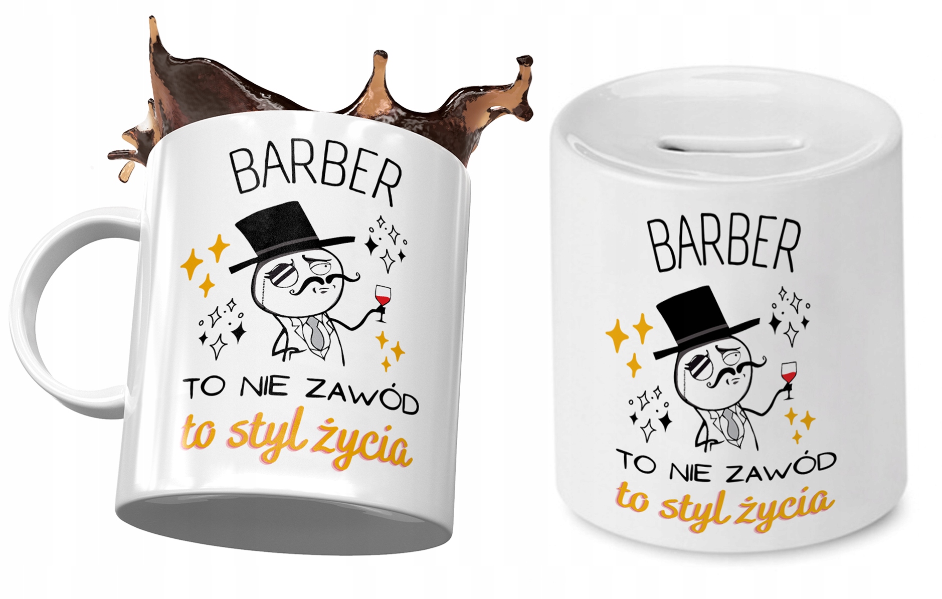 Dla Barbera Zestaw Kubek + Skarbonka Na Prezent Z Nadrukiem Ze Zdjęciem