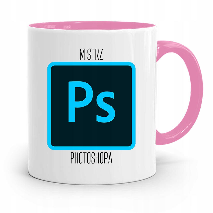 Kubek Różowy Prezent Dla Grafika Mistrz Photoshopa Z Nadrukiem Ze Zdjęciem