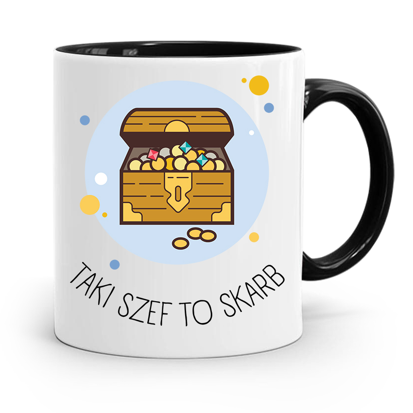 Kubek Czarny Prezent Szefa Taki Szef To Skarb Z Nadrukiem Ze Zdjęciem