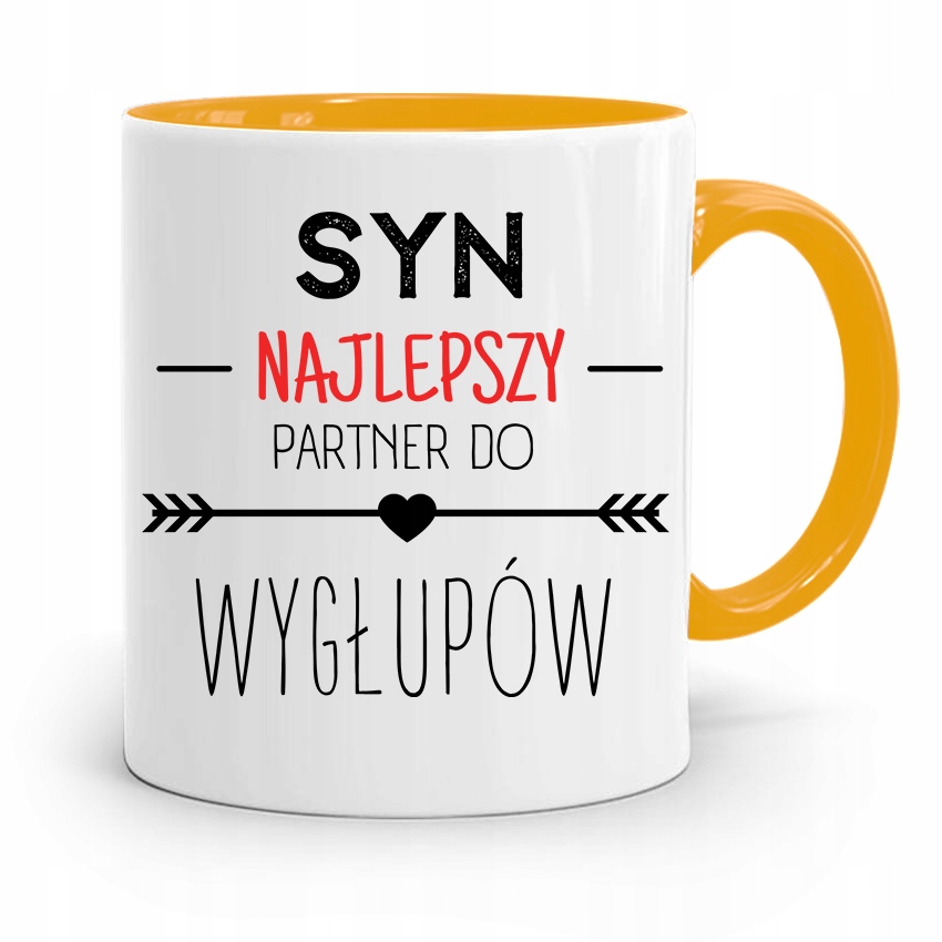 Kubek Żółty Prezent Dla Syna Najlepszy Do Wygłupów Z Nadrukiem Ze Zdjęciem