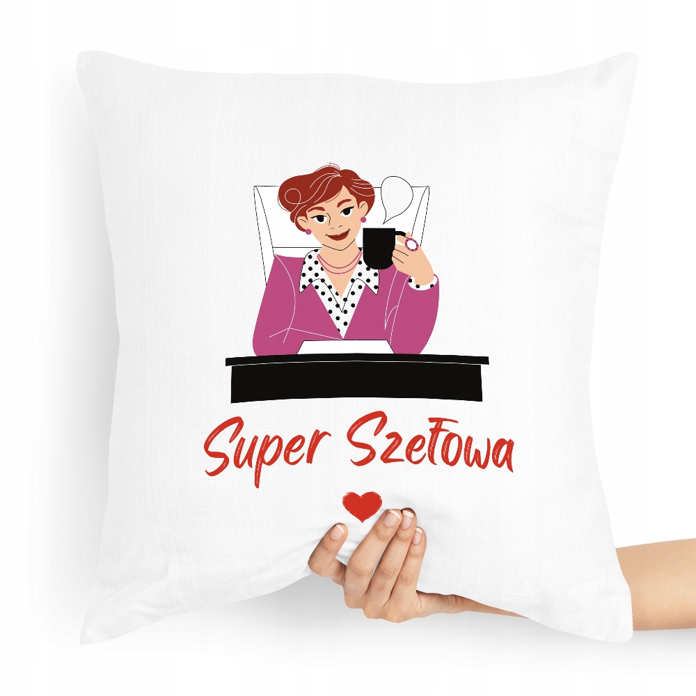 Poduszka Prezent Dla Szefa Super Szefowa Z Nadrukiem Ze Zdjęciem