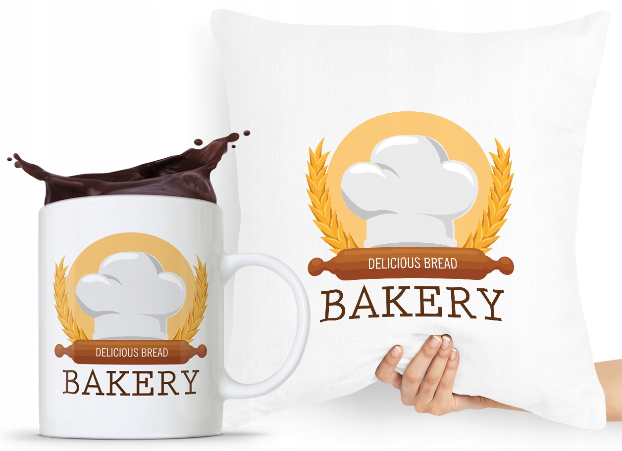 Zestaw Poduszka + Kubek Prezent Dla Piekarza Z Nadrukiem Ze Zdjęciem