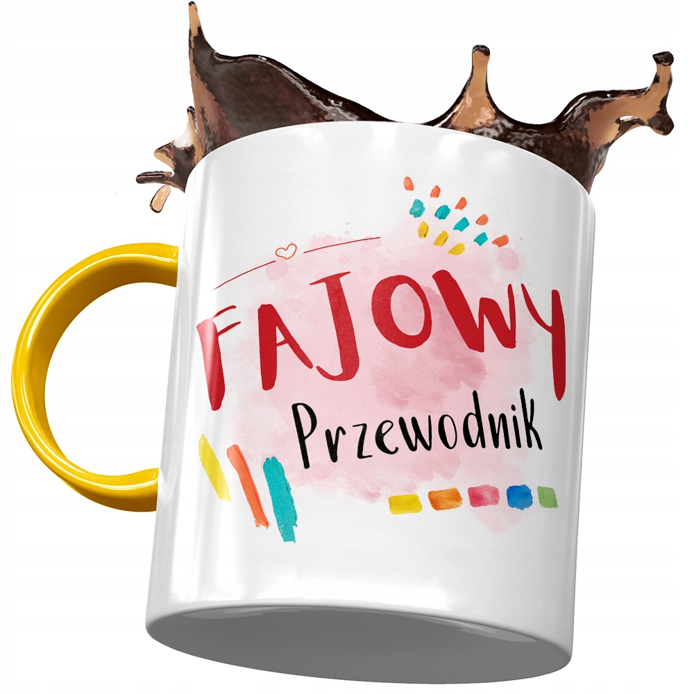 Kubek Żółty Dla Przewodnika Fajowy Przewodnik Z Nadrukiem Ze Zdjęciem