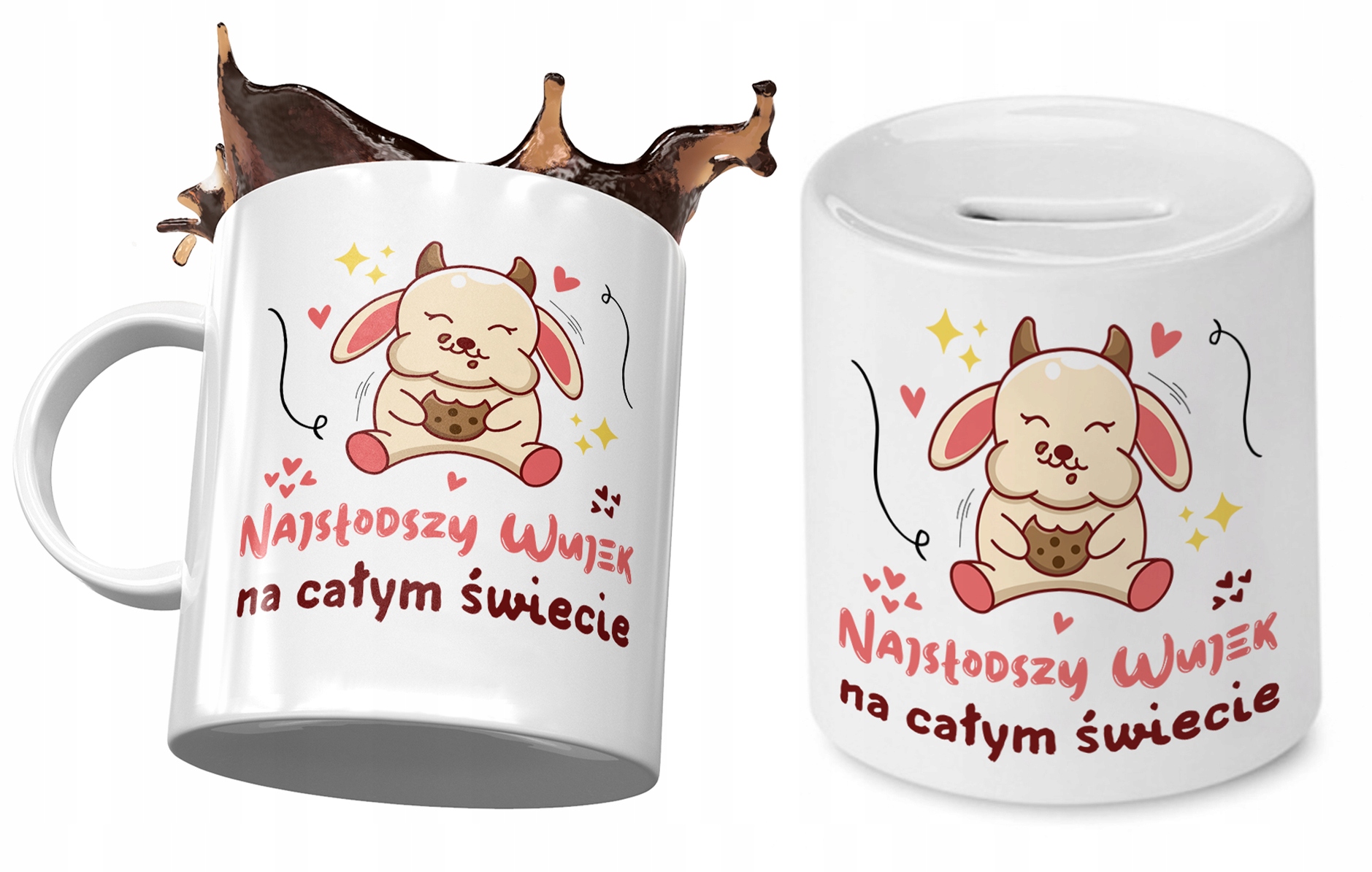 Dla Wujka Zestaw Kubek + Skarbonka Na Prezent Z Nadrukiem Ze Zdjęciem