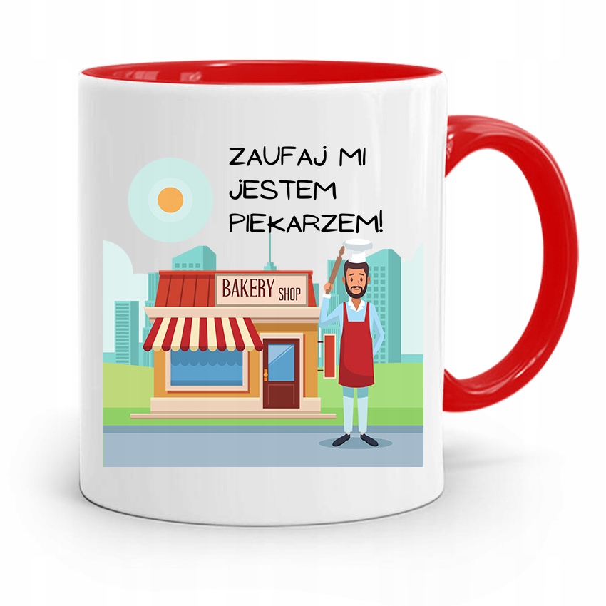 Kubek Czerwony Dla Piekarza Jestem Piekarzem Z Nadrukiem Ze Zdjęciem