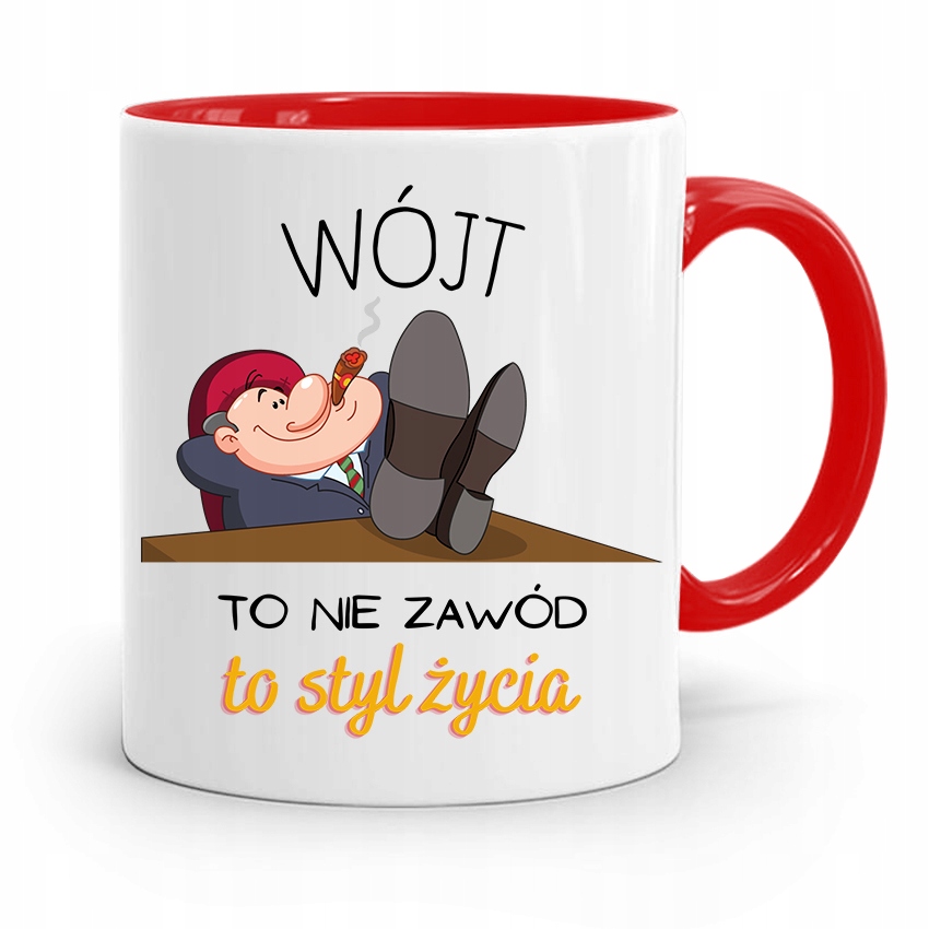 Dla Wójta Kubek Czerwony Wójt To Styl Życia Z Nadrukiem Ze Zdjęciem