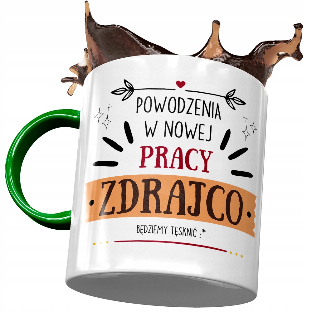 Kubek Zielony Na Pożegnanie Z Pracy Na Prezent Z Nadrukiem Ze Zdjęciem