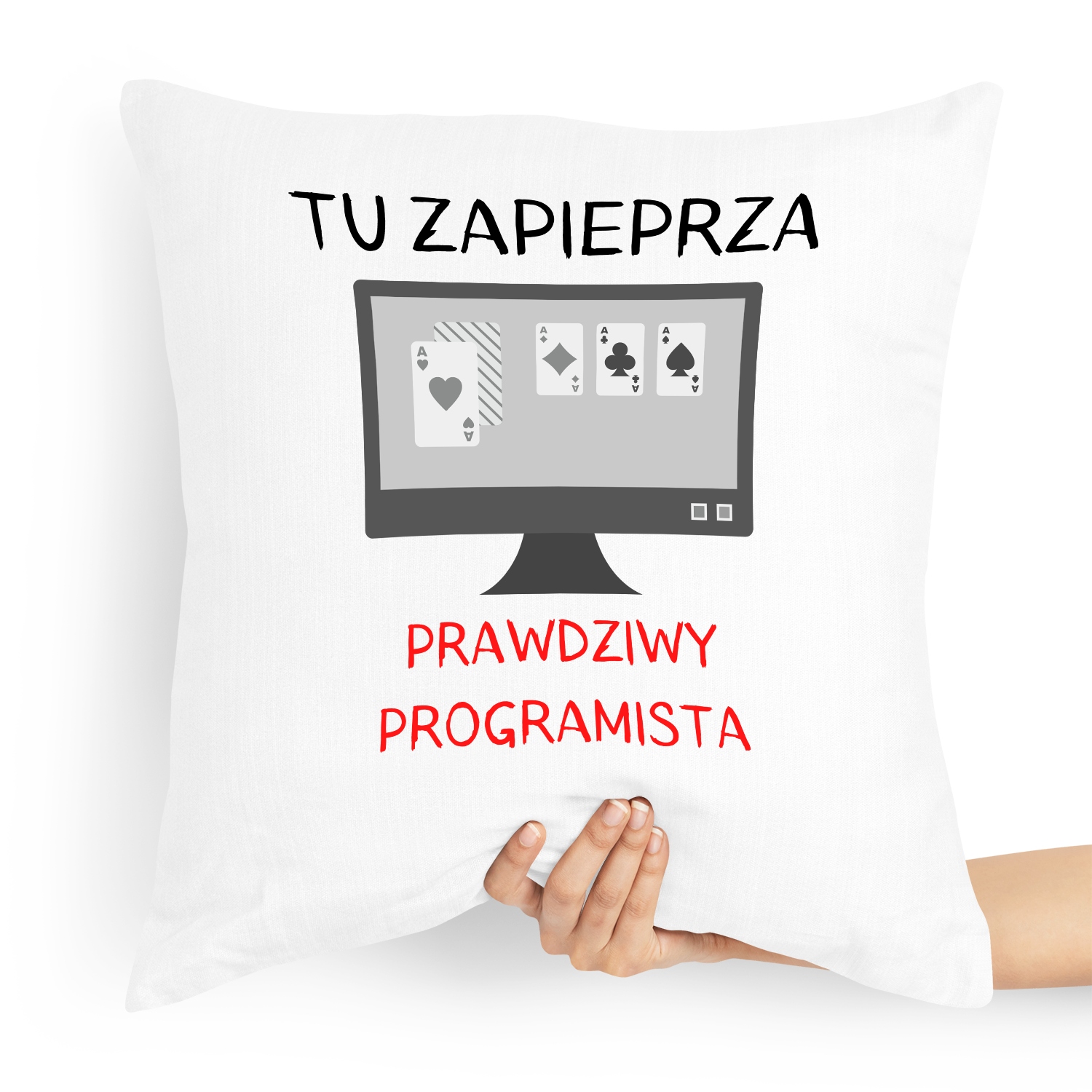 Poduszka Prezent Tu Robi Prawdziwy Programista Z Nadrukiem Ze Zdjęciem