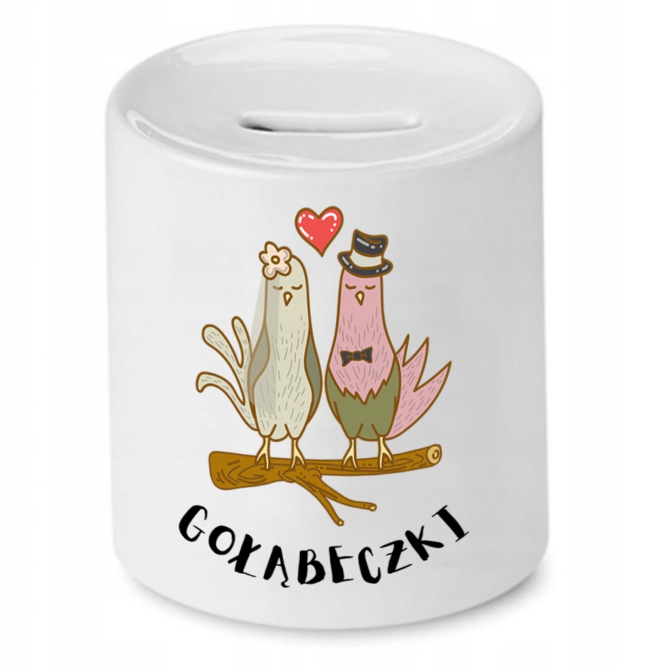Skarbonka Dla Dziewczyny Gołąbeczki Prezent Z Nadrukiem Ze Zdjęciem