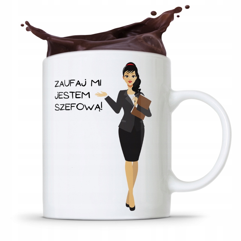 Kubek Prezent Dla Szefowej Zaufaj Mi! Z Nadrukiem Ze Zdjęciem
