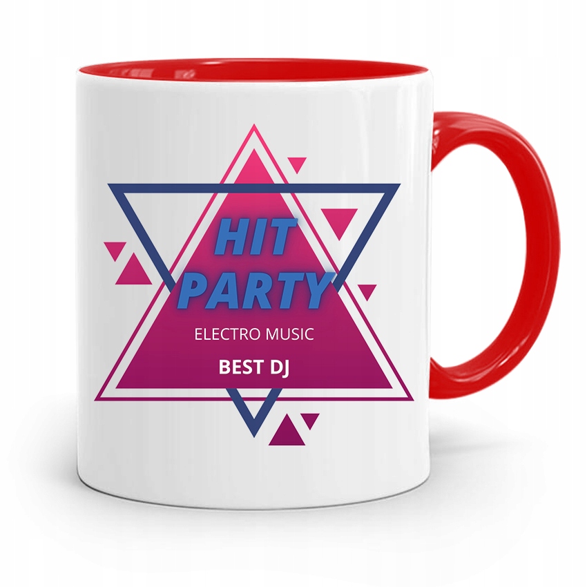 Dla Dja Muzyka Kubek Czerwony Hit Party Best Dj Z Nadrukiem Ze Zdjęciem