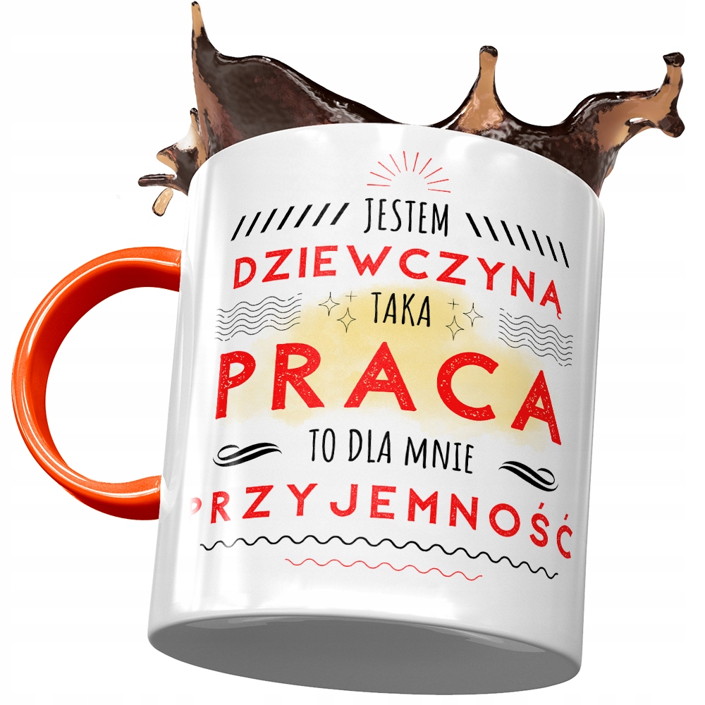 Kubek Pomarańczowy Dla Dziewczyny Prezent Z Nadrukiem Ze Zdjęciem