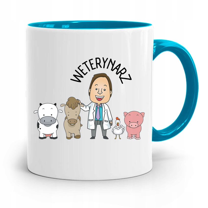 Kubek Błękitny Weterynarza Najlepszy Weterynarz Z Nadrukiem Ze Zdjęciem