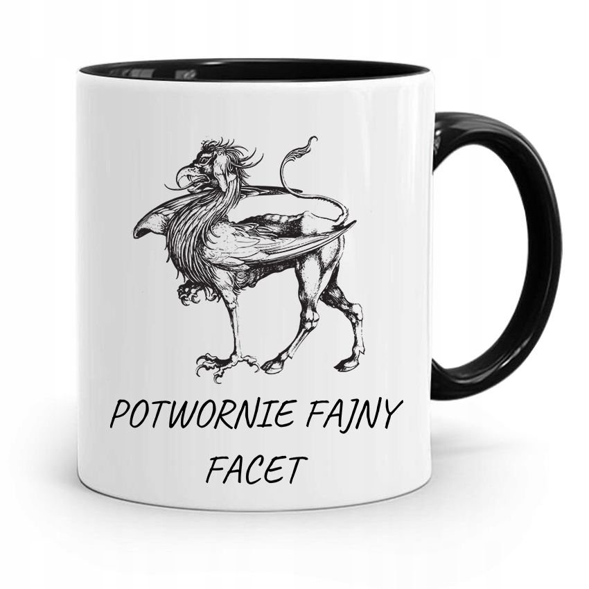 Kubek Czarny Dla Chłopaka Potwornie Fajny Facet Z Nadrukiem Ze Zdjęciem