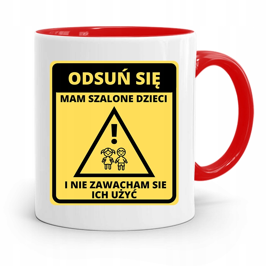 Kubek Czerwony Prezent Dla Mamy Mam Szalone Dzieci Z Nadrukiem Ze Zdjęciem