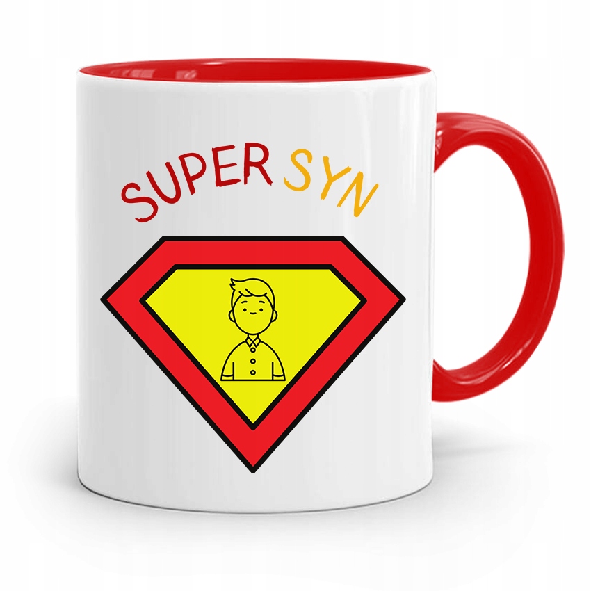 Kubek Czerwony Prezent Dla Syna Super Syn Z Nadrukiem Ze Zdjęciem