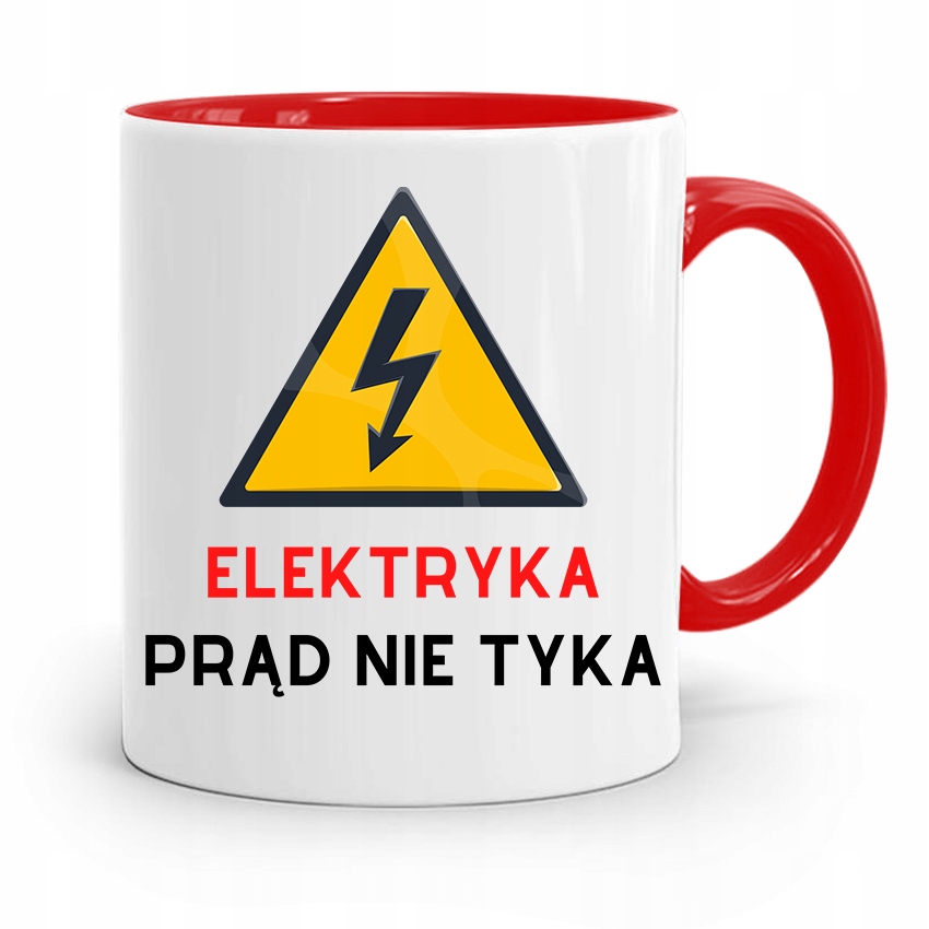 Kubek Czerwony Elektryka Elektryka Prad Nie Tyka Z Nadrukiem Ze Zdjęciem