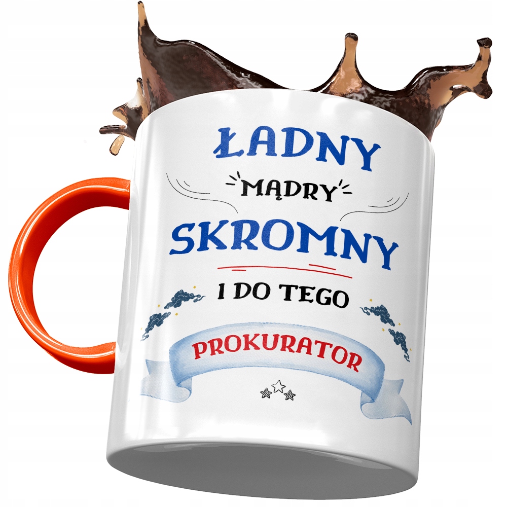 Kubek Pomarańczowy Dla Prokuratora Prezent Z Nadrukiem Ze Zdjęciem