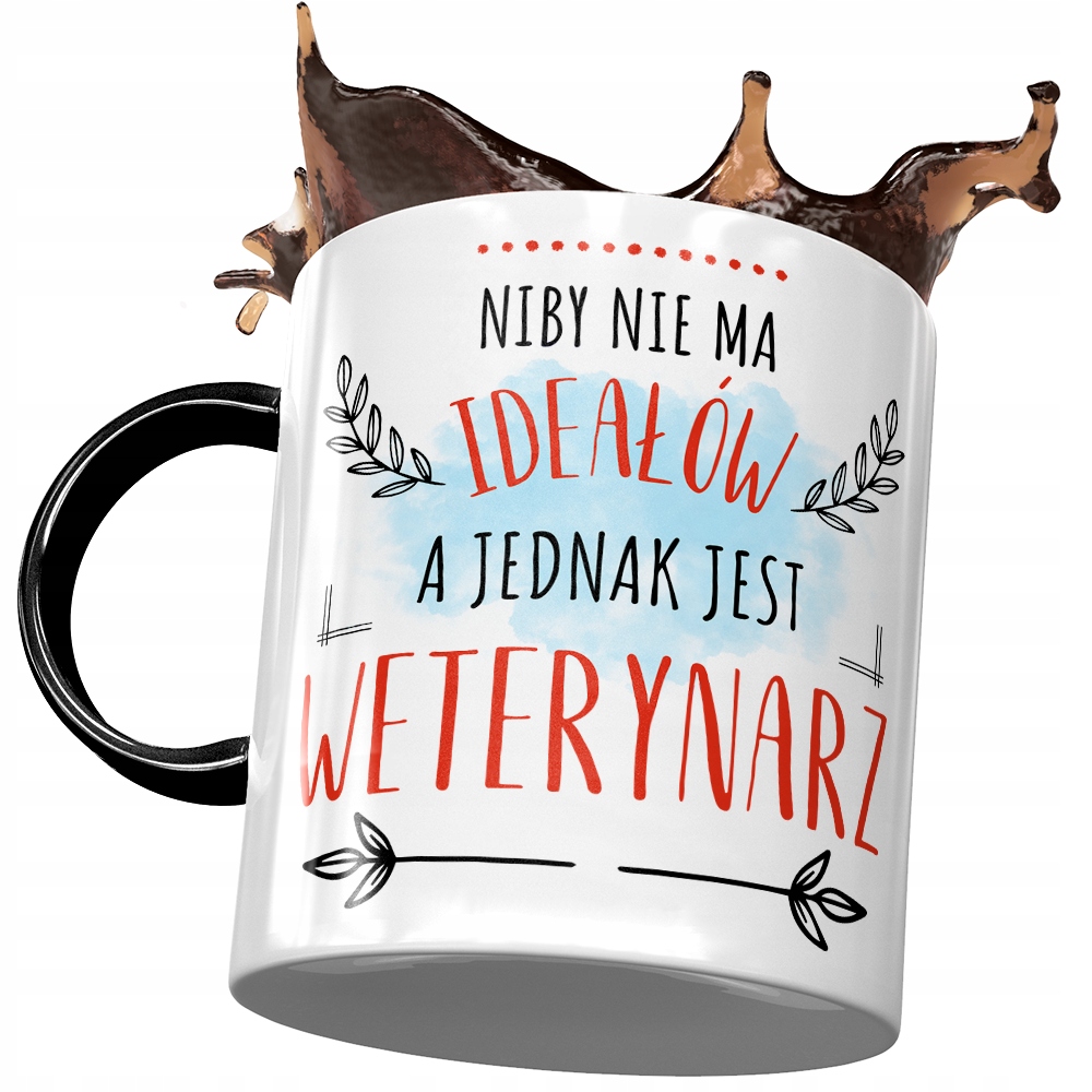 Kubek Czarny Weterynarza Niby Nie Ma Ideałów Z Nadrukiem Ze Zdjęciem