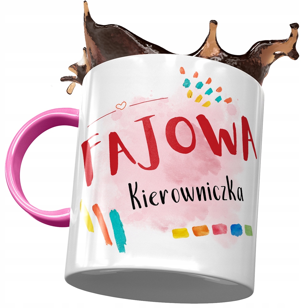 Kubek Różowy Dla Kierowniczki Fajowa Kierowniczka Z Nadrukiem Ze Zdjęciem