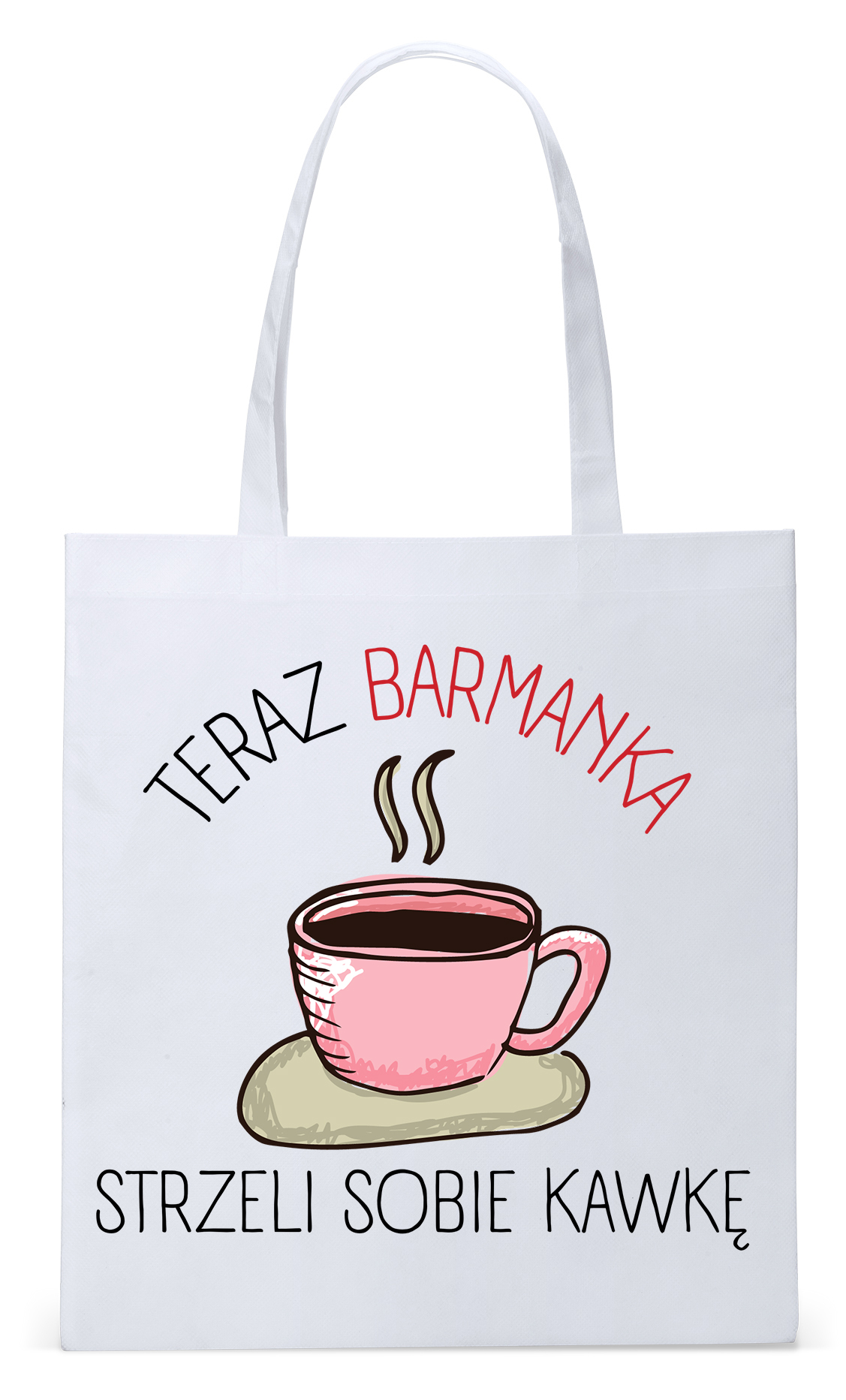 Dla Barmana Bartender Torba Eco Biała Shopper Z Nadrukiem Ze Zdjęciem