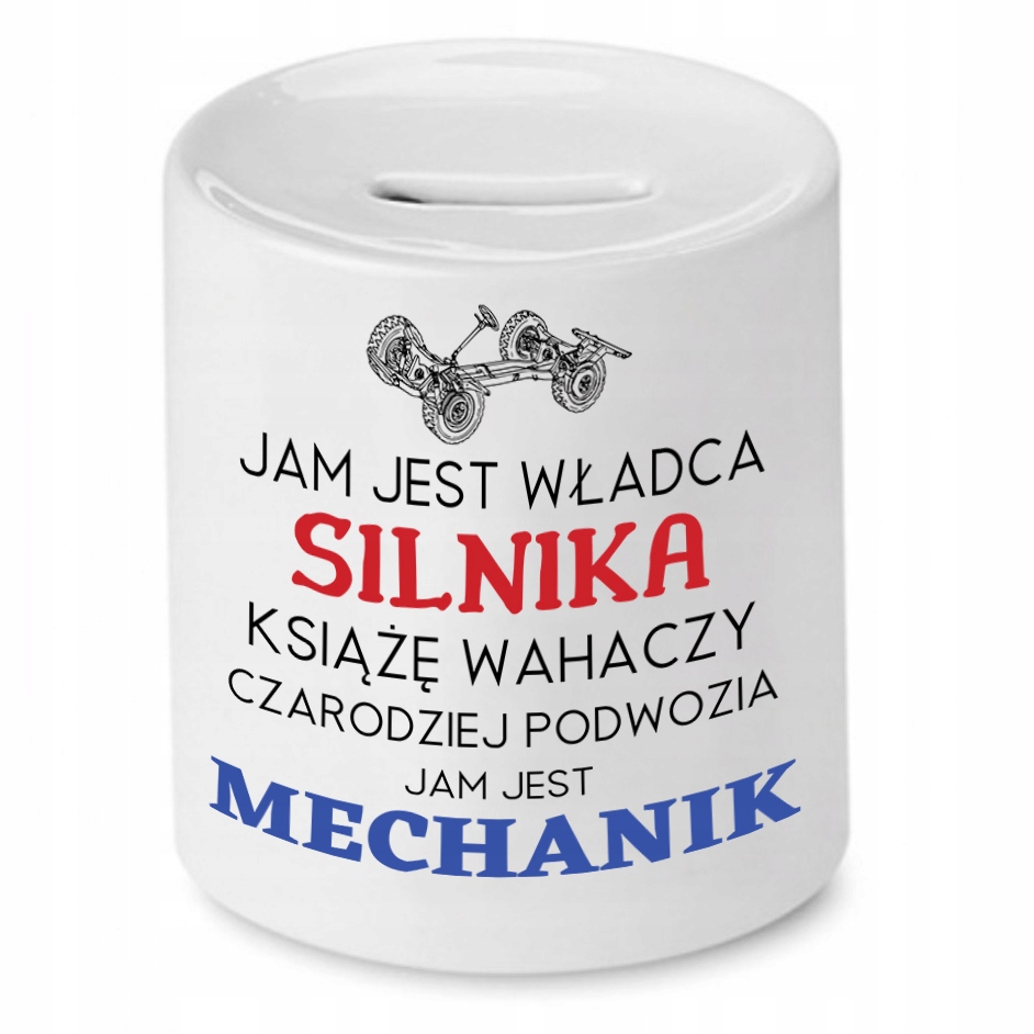 Skarbonka Dla Mechanika Jam Jest Mechanik Prezent Z Nadrukiem Ze Zdjęciem