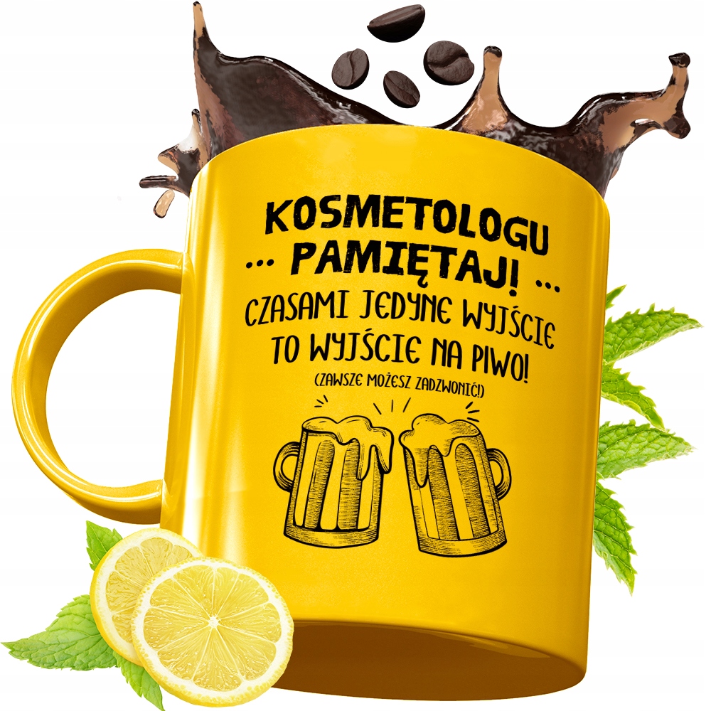 Złoty Kubek Premium Dla Kosmetologa Prezent Z Nadrukiem Ze Zdjęciem