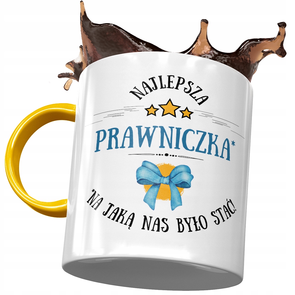 Kubek Żółty Dla Prawniczki Najlepsza Prawniczka Z Nadrukiem Ze Zdjęciem