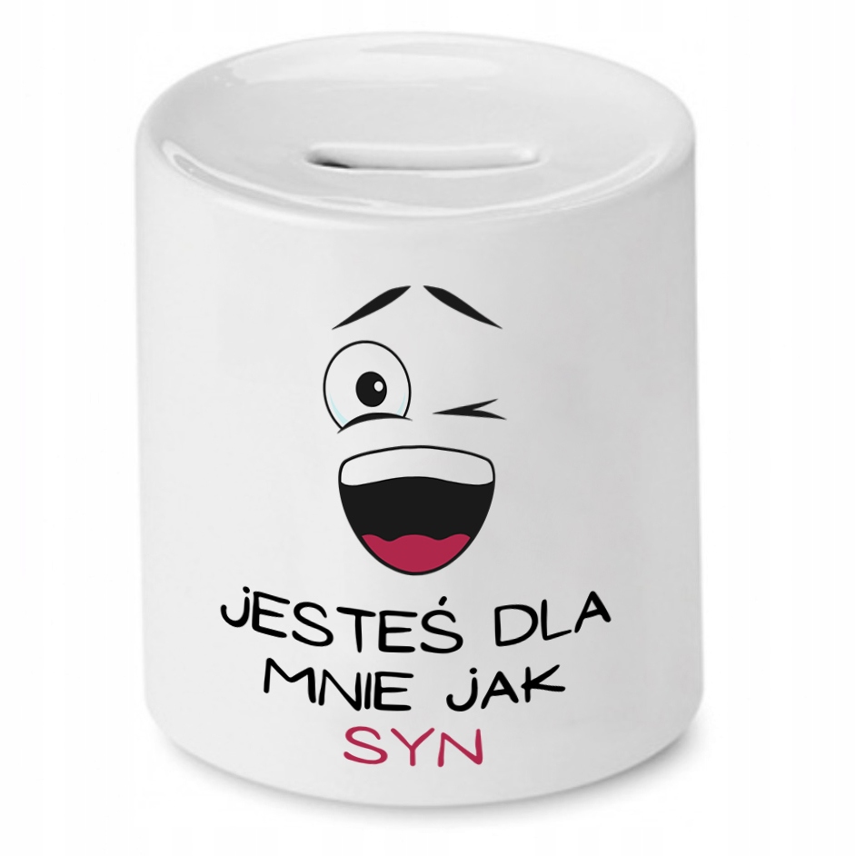 Skarbonka Dla Syna Jesteś Dla Mnie Jak Syn Prezent Z Nadrukiem Ze Zdjęciem
