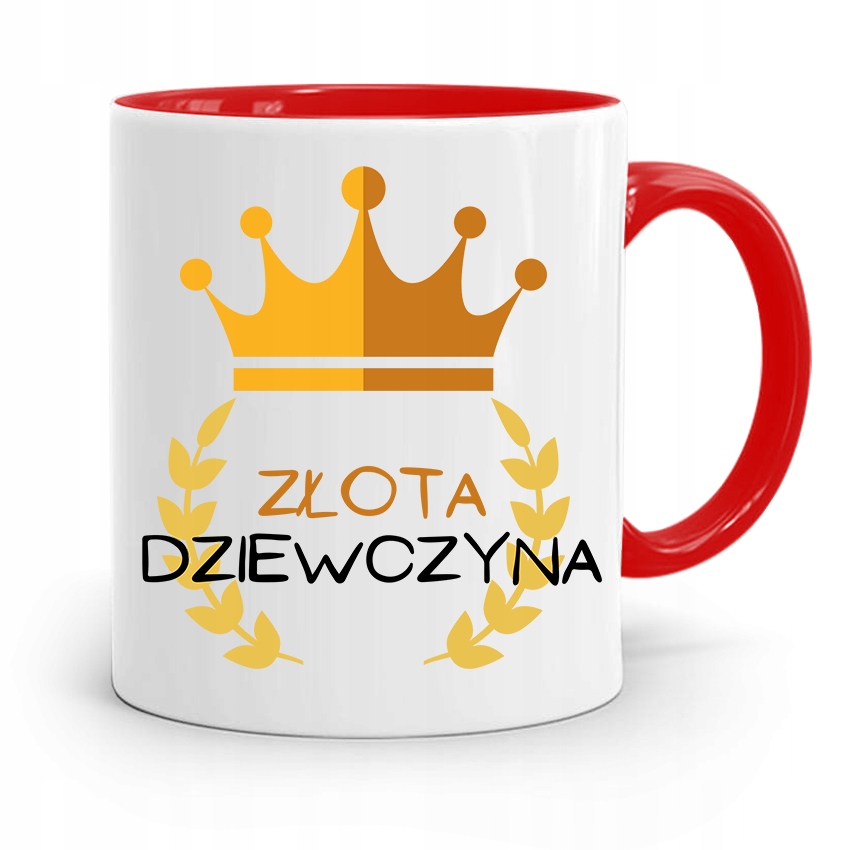 Kubek Czerwony Dla Dziewczyny Złota Dziewczyna Z Nadrukiem Ze Zdjęciem