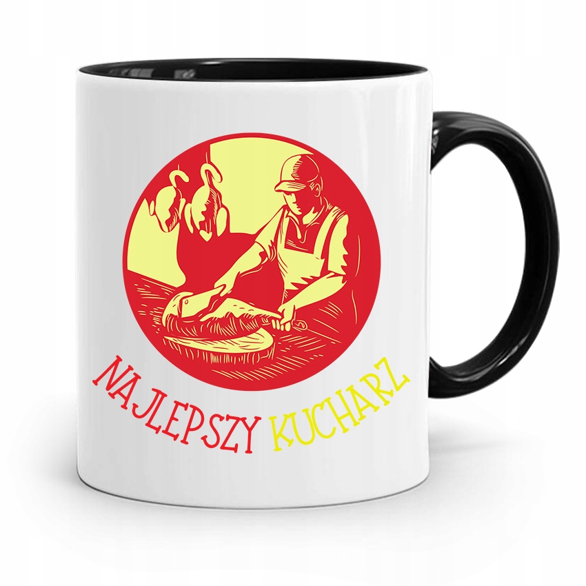 Kubek Czarny Dla Najlepszego Kucharza Kucharki Z Nadrukiem Ze Zdjęciem