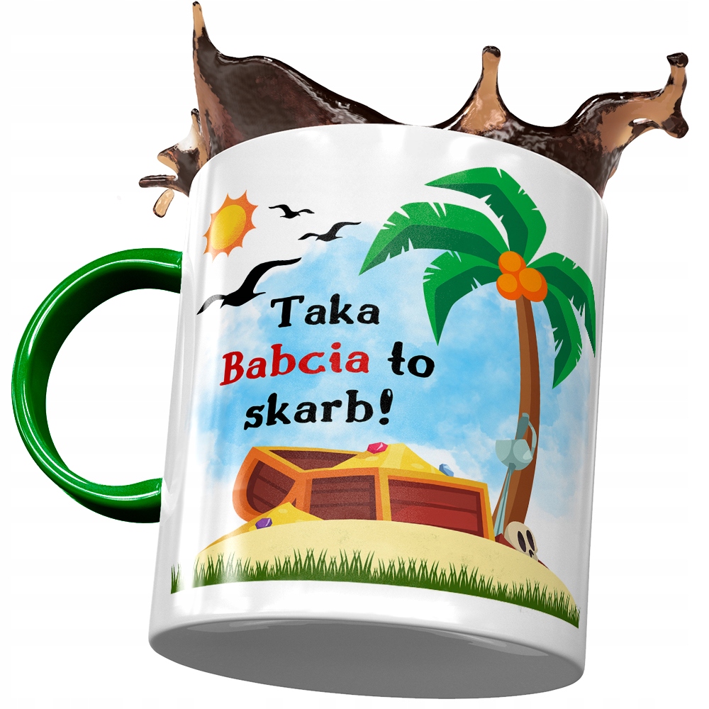 Kubek Zielony Dla Babci Babuni Na Dzień Babci Z Nadrukiem Ze Zdjęciem