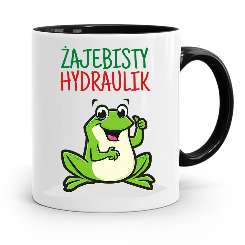 Kubek Czarny Prezent Dla Hydraulika Żajebisty Z Nadrukiem Ze Zdjęciem