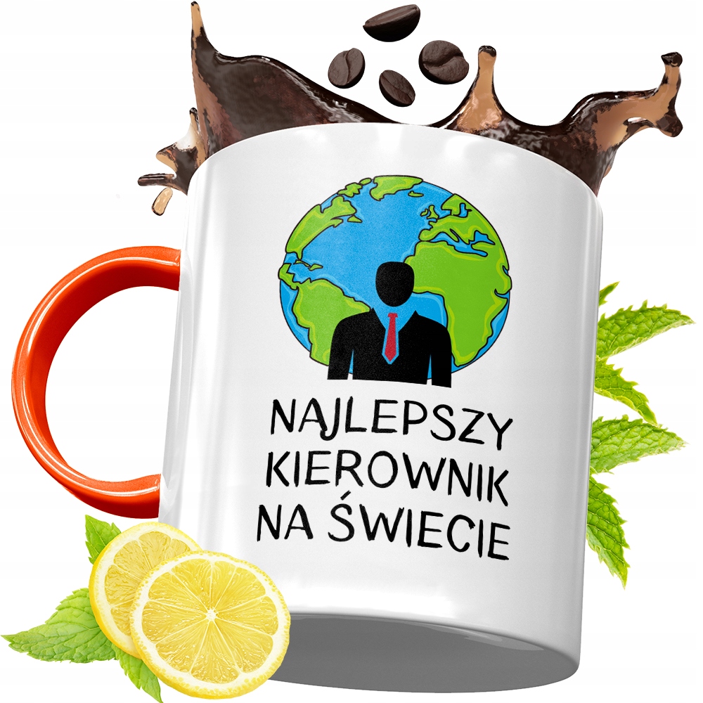 Kubek Pomarańczowy Dla Kierownika Prezent Z Nadrukiem Ze Zdjęciem