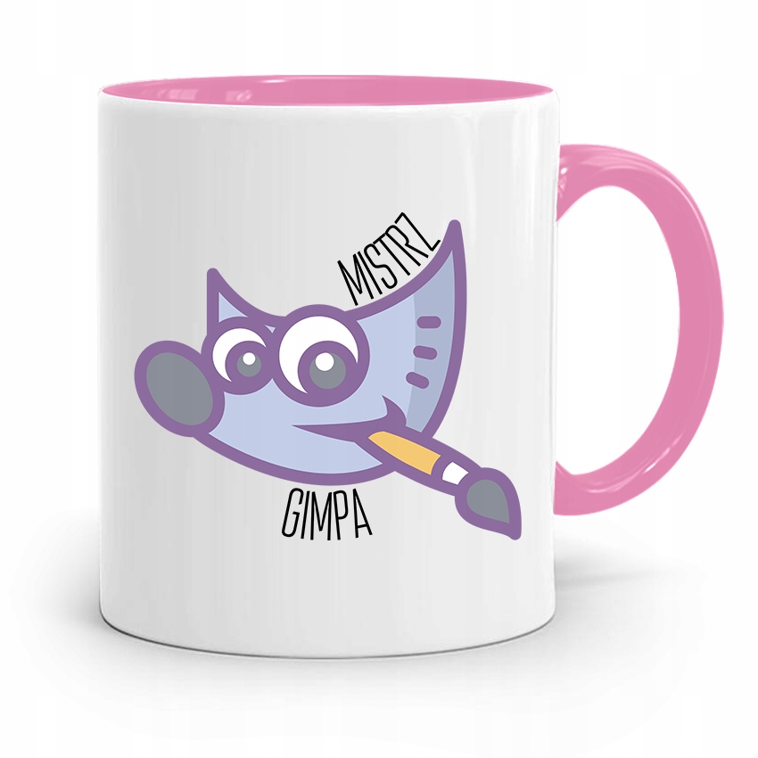 Kubek Różowy Prezent Dla Grafika Mistrz Gimpa Z Nadrukiem Ze Zdjęciem