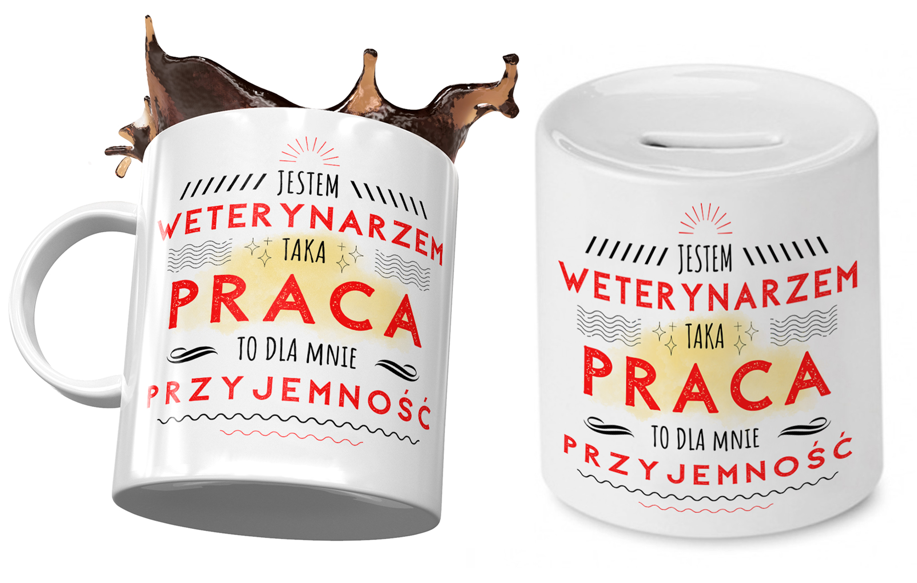 Dla Weterynarza Zestaw Kubek + Skarbonka Prezent Z Nadrukiem Ze Zdjęciem