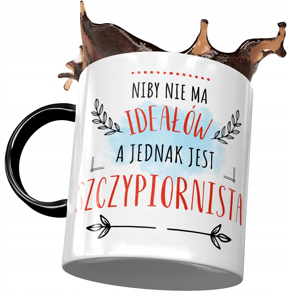 Kubek Czarny Dla Szczypiornisty Nie Ma Ideałów Z Nadrukiem Ze Zdjęciem