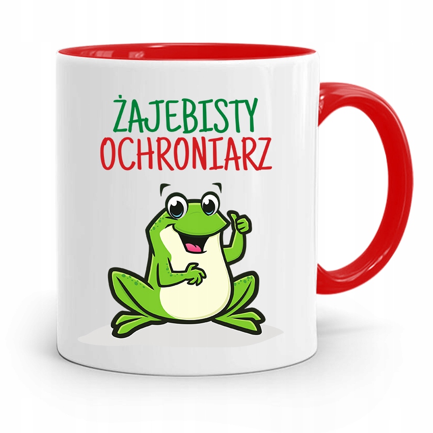 Dla Ochroniarza Stróża Kubek Czerwony Na Prezent Z Nadrukiem Ze Zdjęciem